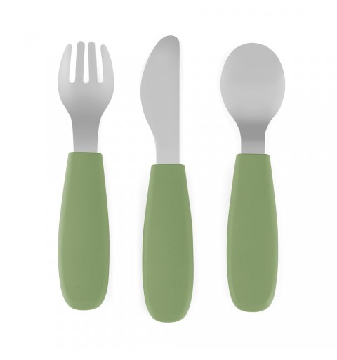 Petite& Mars Take&Match - sztućce dla dzieci z nierdzewnej stali z silikonową rączką 12m+ | Sweet Pea